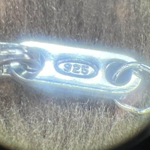 Genuine Larimar & Sterling Silver Pendant on Italian Sterling Silver Chain - Picture 14 of 16